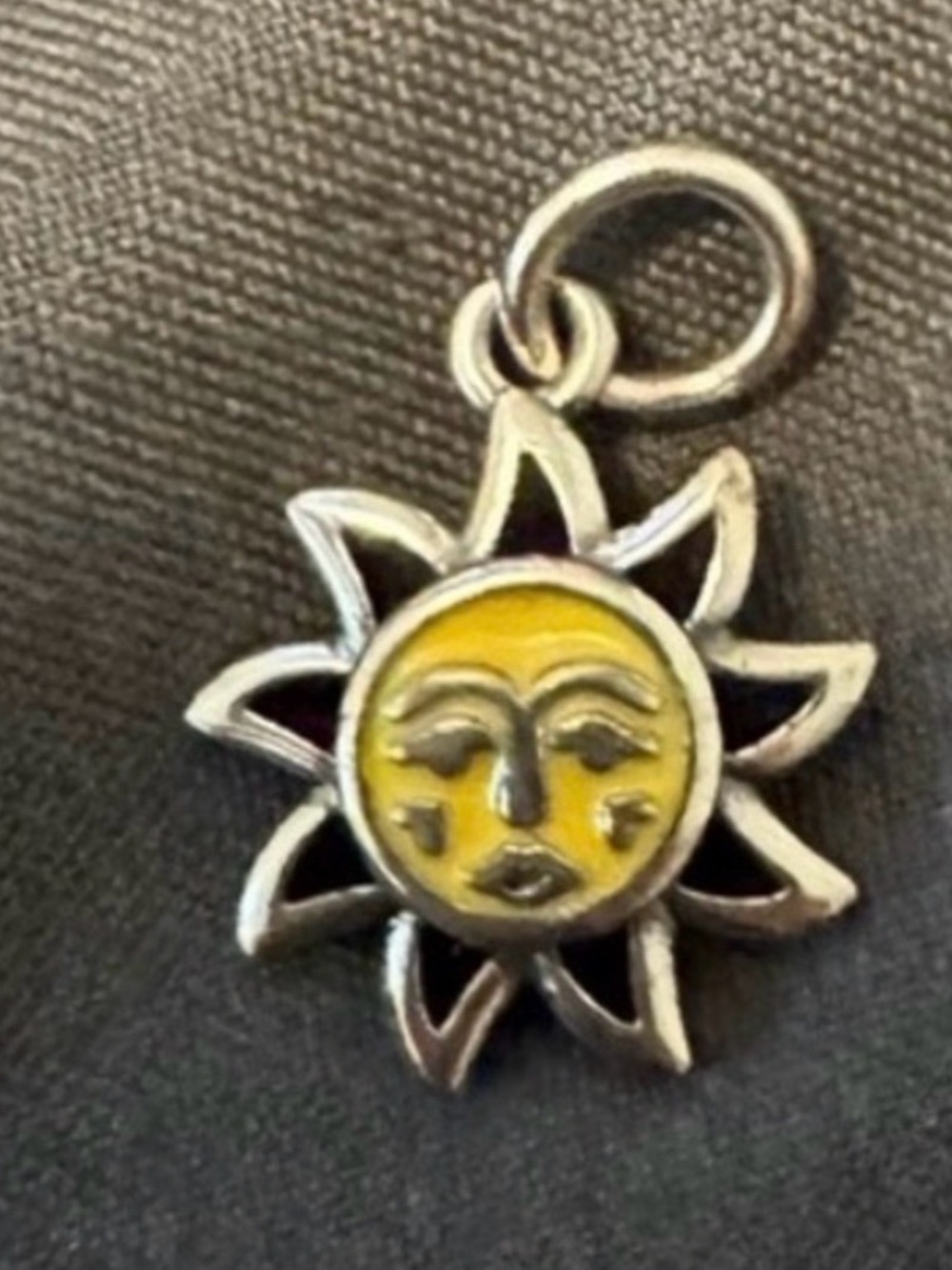 James Avery sunny days Enamel Sun Charm silver yellow sunshine